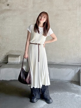 「アイテム（ローファー）」を使った、かほこ。さん（レディース・162cm）の夏コーディネート
