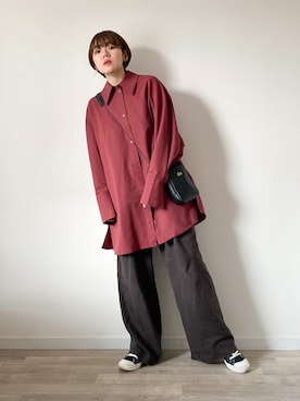 「ISOOK（アイスー）のアイテム（パンツ）」を使った、かほこ。さん（レディース・162cm）の春コーディネート