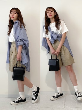「N.（N. Natural Beauty Basic）（エヌエヌナチュラルビューティーベーシック）のアイテム（パンツ）」を使った、かほこ。さん（レディース・162cm）の夏コーディネート