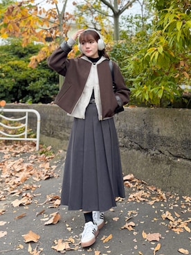 「アイテム（バッグ）」を使った、かほこ。さん（レディース・162cm）の冬コーディネート