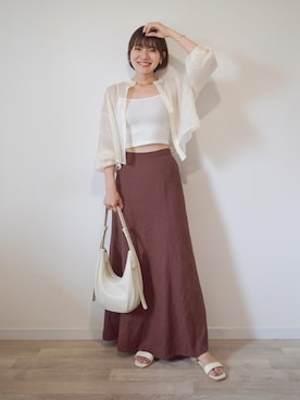 「NANO universe（ナノユニバース）のアイテム（サンダル）」を使った、かほこ。さん（レディース・162cm）の夏コーディネート