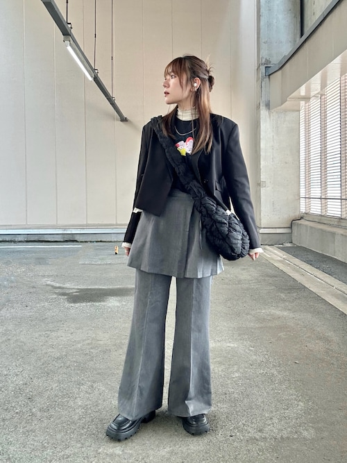 セール】レイヤードラップスカートパンツ（スラックス）｜hellam（へ