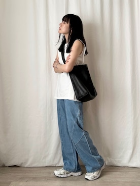 「Formeque（フォルミーク）のアイテム（パンツ）」を使った、かほこ。さん（レディース・162cm）の夏コーディネート