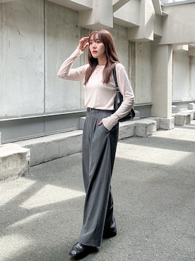 「アイテム（ローファー）」を使った、かほこ。さん（レディース・162cm）の秋コーディネート