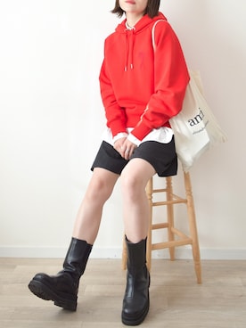 「ami（アミ）のアイテム」を使った、かほこ。さん（レディース・162cm）の秋コーディネート