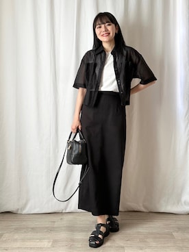 「Formeque（フォルミーク）のアイテム（トップス）」を使った、かほこ。さん（レディース・162cm）の夏コーディネート