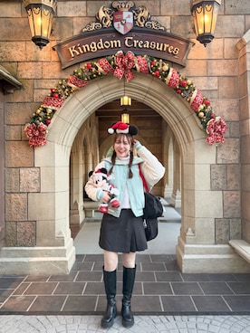 「アイテム（スタジャン）」を使った、かほこ。さん（レディース・162cm）の冬コーディネート