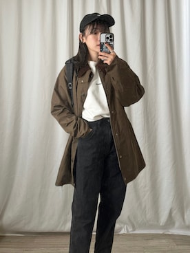 「Barbour（バブアー）のアイテム（その他アウター）」を使った、かほこ。さん（レディース・162cm）の冬コーディネート
