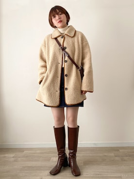 「Steven Alan（スティーブンアラン）のアイテム（スカート）」を使った、かほこ。さん（レディース・162cm）の冬コーディネート