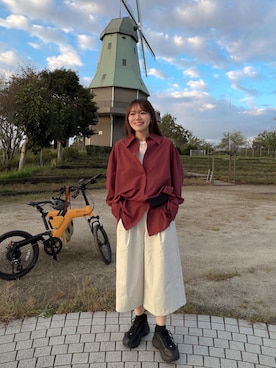 「duei（デュイ）のアイテム」を使った、かほこ。さん（レディース・162cm）の秋コーディネート