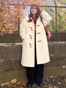 「アイテム（ダッフルコート）」を使った、かほこ。さん（レディース・162cm）の冬コーディネート