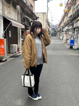 「WILD THINGS（ワイルドシングス）のアイテム（ミリタリージャケット）」を使った、tsugumiさん（レディース・171cm）の冬コーディネート