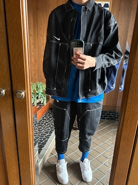 「NIKE（ナイキ）のアイテム（その他アウター）」を使った、ゆうきさん（メンズ・180cm）の春コーディネート