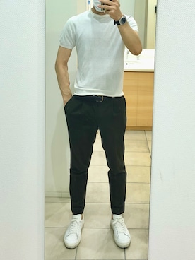 「クールビズ」｜「UNIQLO（ユニクロ）のアイテム」を使った、RTさん（メンズ・177cm）の夏コーディネート