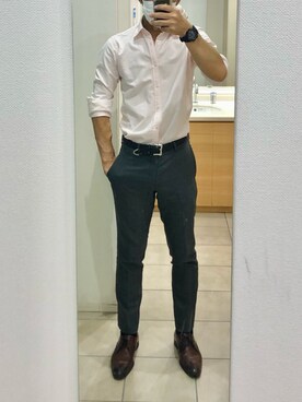「UNIVERSAL LANGUAGE（ユニバーサルランゲージ）のアイテム（パンツ）」を使った、RTさん（メンズ・177cm）の秋コーディネート