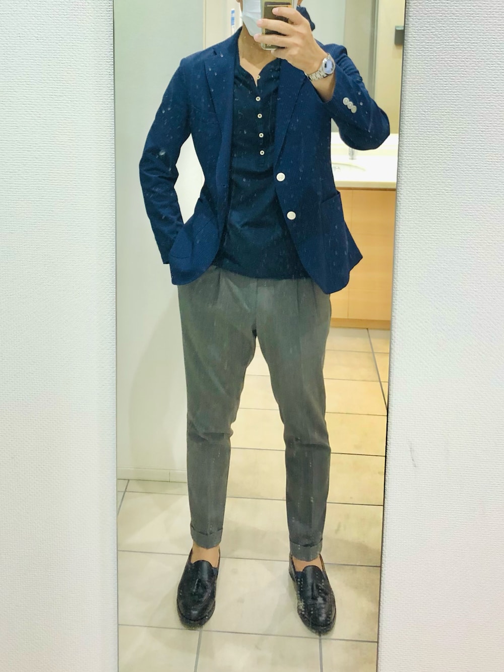 「出勤、クールビズ」｜「CIRCOLO 1901のアイテム（トップス、ブラック系）」を使った、RTさん（メンズ・177cm）の秋コーディネートの1枚目の写真