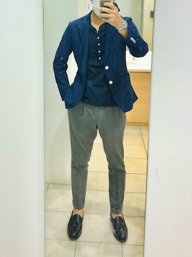 「MACKINTOSH PHILOSOPHY（ﾏｯｷﾝﾄｯｼｭ ﾌｨﾛｿﾌｨｰ）のアイテム（ジャケット/アウター）」を使った、RTさん（メンズ・177cm）の秋コーディネート