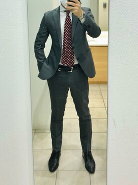 「UNIVERSAL LANGUAGE（ユニバーサルランゲージ）のアイテム（パンツ）」を使った、RTさん（メンズ・177cm）の秋コーディネート