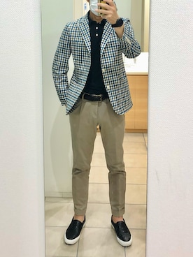 「MACKINTOSH PHILOSOPHY（ﾏｯｷﾝﾄｯｼｭ ﾌｨﾛｿﾌｨｰ）のアイテム（ジャケット/アウター）」を使った、RTさん（メンズ・177cm）の夏コーディネート