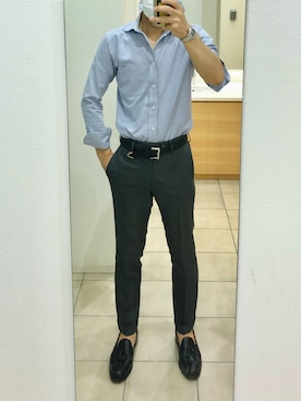 「クールビズ」｜「UNIQLO（ユニクロ）のアイテム」を使った、RTさん（メンズ・177cm）の夏コーディネート