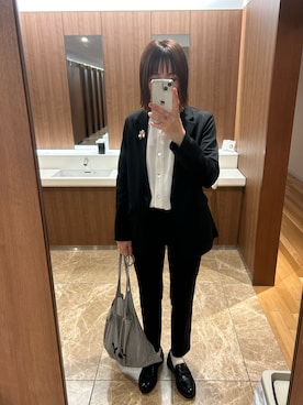 「H&M（エイチ・アンド・エム）のアイテム（ローファー）」を使った、M𓅜さん（レディース・161cm）の冬コーディネート