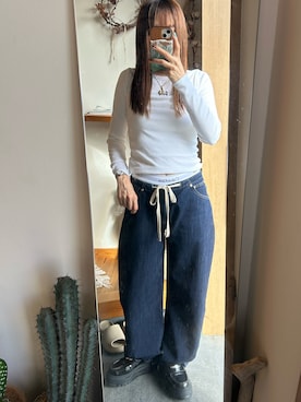 「アイテム（その他アンダーウェア/インナー）」を使った、M𓅜さん（レディース・161cm）の秋コーディネート