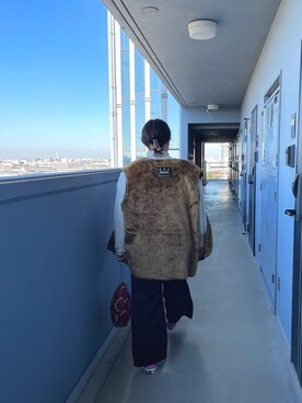 「アイテム（その他アウター、ブラウン系）」を使った、Maiさん（レディース・158cm）の夏コーディネート