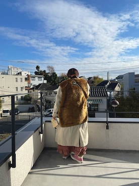 「アイテム（その他アウター、ブラウン系）」を使った、Maiさん（レディース・158cm）の夏コーディネート