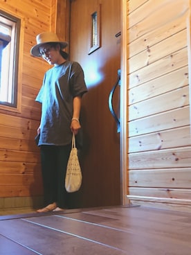 「Libra Cue（リブラ キュー）のアイテム（帽子）」を使った、kaz_uさん（レディース・158cm）の夏コーディネート