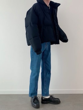 「パラブーツ」｜「アイテム（ダウンジャケット/コート）」を使った、sawaさん（メンズ・173cm）の冬コーディネート