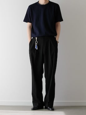 「UNIQLO（ユニクロ）のアイテム（スラックス）」を使った、sawaさん（メンズ・173cm）の夏コーディネート