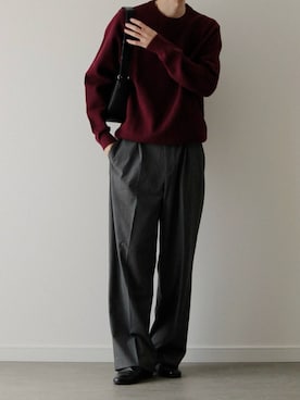 「UNIQLO（ユニクロ）のアイテム（スラックス）」を使った、sawaさん（メンズ・173cm）の秋コーディネート