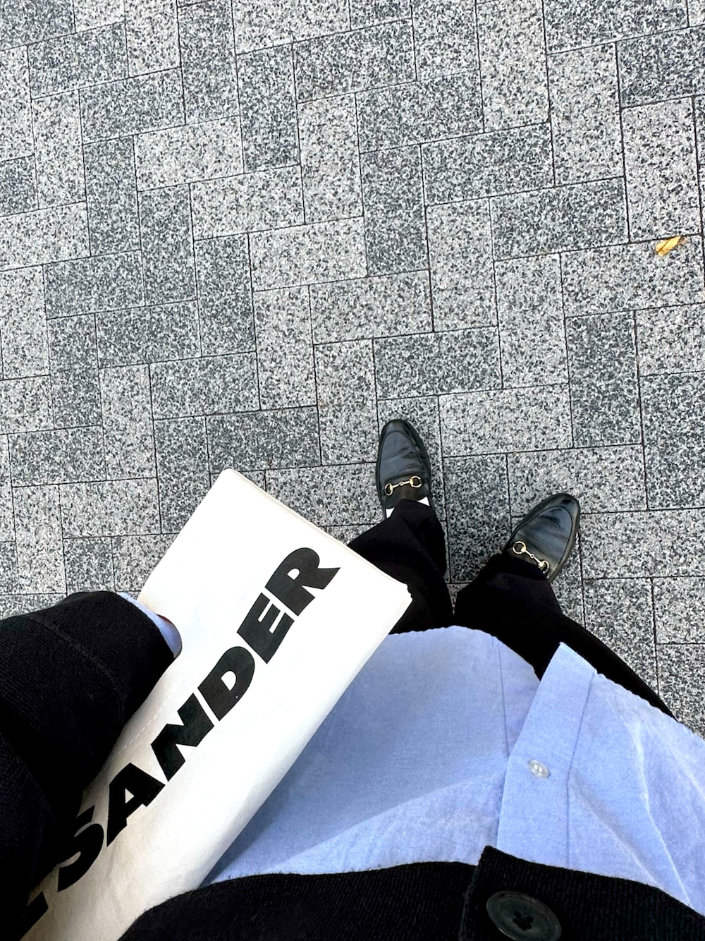 「革靴コーデ、ローファー、JILSANDER」｜「CASTELLANOのcastellano GENOVA cow (カステリャーノ ジェノバカウ)(ブラック)(Women's)(3413149013)（ローファー、ブラック系）」を使った、はるさん（レディース・156cm）の春コーディネートの1枚目の写真