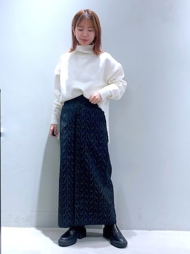 「ナロースカート」｜「アイテム（パンツ）」を使った、まっちゃんさん（レディース・151cm）の秋コーディネート