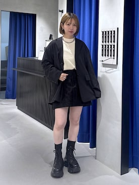 「PAGEBOY（ページボーイ）の【セットアップ対応】チェックMIXジャケット 《2サイズ展開》（テーラードジャケット）」を使った、まっちゃんさん（レディース・151cm）の秋コーディネート