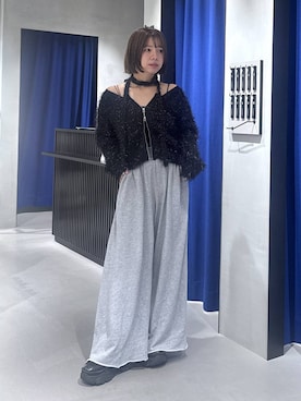 「PAGEBOY（ページボーイ）のサイドタックルーズウラケパンツ/イージーパンツ【4color・2size】（スウェットパンツ）」を使った、まっちゃんさん（レディース・151cm）の秋コーディネート