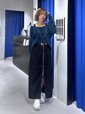 「PAGEBOY（ページボーイ）の【ステンレス素材】ロングボールチェーンネックレス（ネックレス）」を使った、まっちゃんさん（レディース・151cm）の秋コーディネート