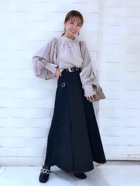 「PAGEBOY（ページボーイ）のチェーンスタッズショルダー（ショルダーバッグ）」を使った、まっちゃんさん（レディース・151cm）の秋コーディネート