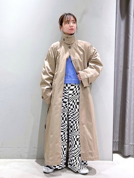 「PBLIM（ページボーイリム）のアイテム（ステンカラーコート）」を使った、まっちゃんさん（レディース・151cm）の春コーディネート