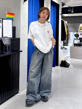 「PAGEBOY（ページボーイ）の【ステンレス素材】ロングボールチェーンネックレス（ネックレス）」を使った、まっちゃんさん（レディース・151cm）の夏コーディネート