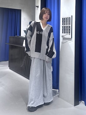 「PAGEBOY（ページボーイ）のサイドタックルーズウラケパンツ/イージーパンツ【4color・2size】（スウェットパンツ）」を使った、まっちゃんさん（レディース・151cm・20代）の秋コーディネート