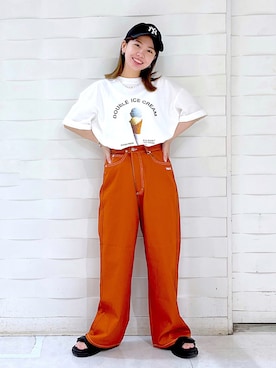 「PBLIM（ページボーイリム）のアイテム（アクセサリー）」を使った、まっちゃんさん（レディース・151cm）の夏コーディネート