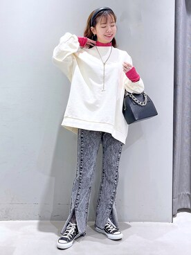 「アイテム（カチューシャ）」を使った、まっちゃんさん（レディース・151cm）の冬コーディネート