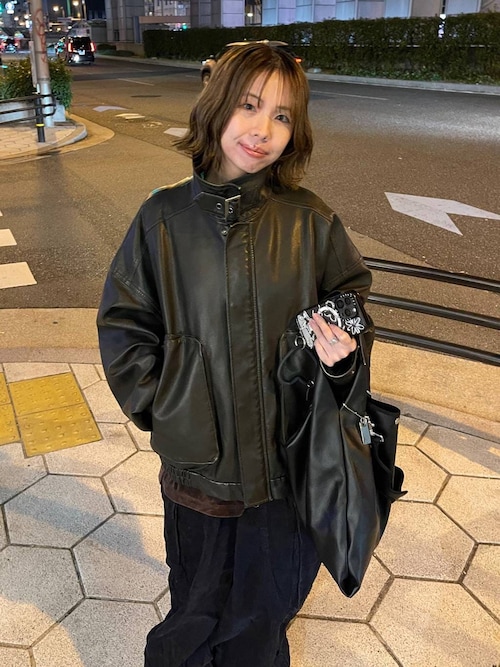 《UNISEX》ウォッシュドレザーブルゾン