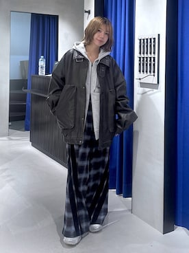 「PBLIM（ページボーイリム）のアイテム（スラックス）」を使った、まっちゃんさん（レディース・151cm）の秋コーディネート