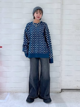 「PAGEBOY（ページボーイ）のニットビーニー（ニットキャップ/ビーニー）」を使った、まっちゃんさん（レディース・151cm）の冬コーディネート