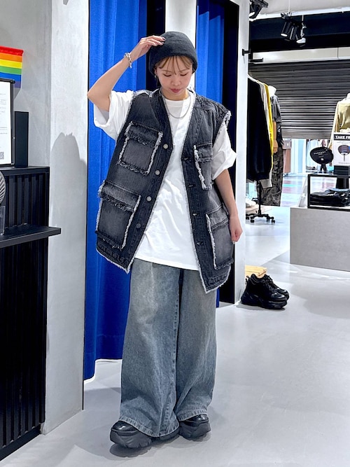 WEB限定サイズあり>タックデニムパンツ（デニムパンツ