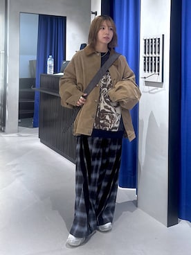 「PBLIM（ページボーイリム）の《UNISEX》ソフトスウェードブルゾン（ブルゾン）」を使った、まっちゃんさん（レディース・151cm）の秋コーディネート