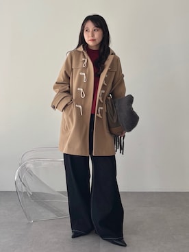 「アイテム（ダッフルコート）」を使った、MIKA◎さん（レディース・152cm）の秋コーディネート