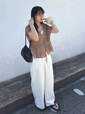 「アイテム（スラックス）」を使った、MIKA◎さん（レディース・152cm・20代）の夏コーディネート